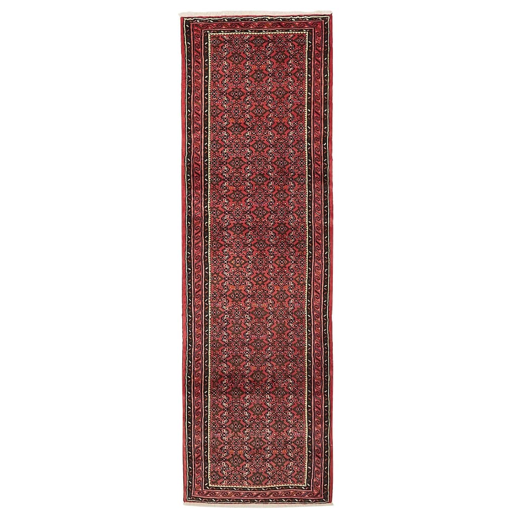 ECARPETGALLERY Hand-knotted Andelz Red Wool Rug - 2'9 x 9'6