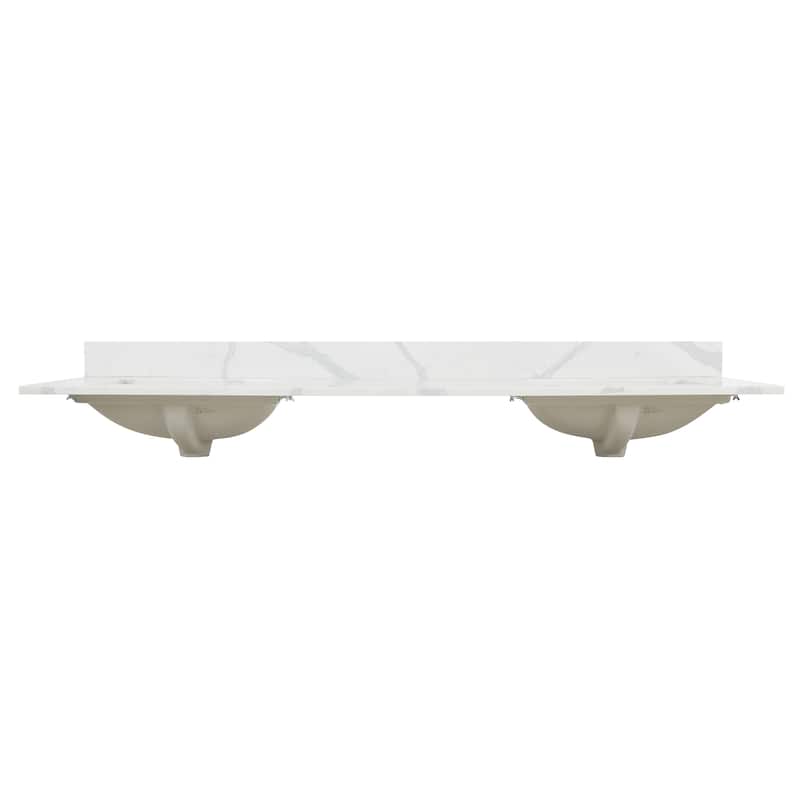 Altair Arbios Calacatta White Quartz Stone Vanity Top in Single Faucet Hole Without Vanity