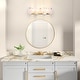 preview thumbnail 19 of 25, Artcraft Lily - Bathroom Vanity - Brushed Brass Finish - Wispy White Murano Style Glass Shade 26.26" W
