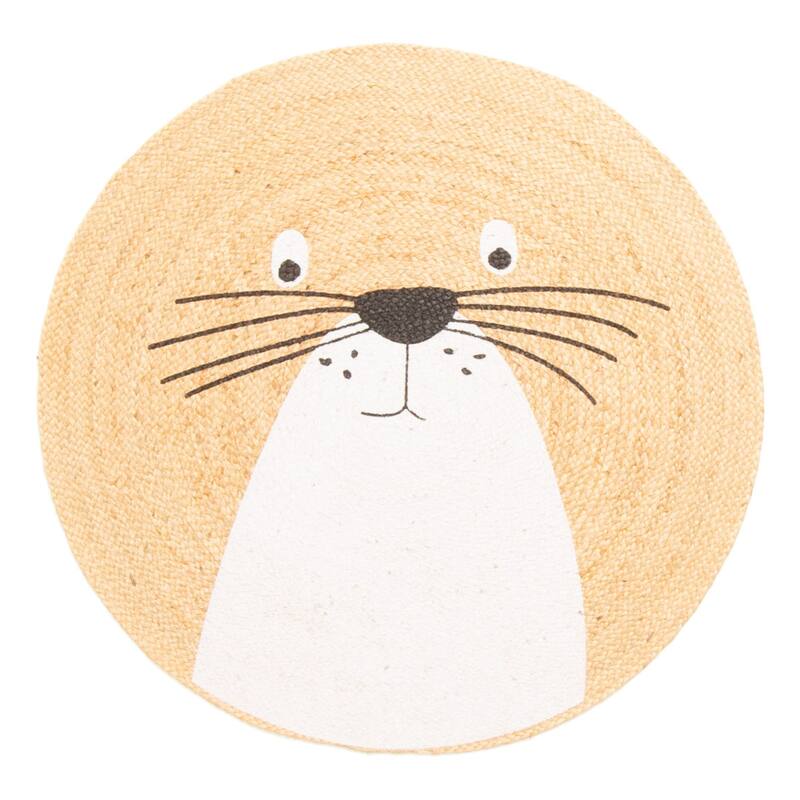 ECARPETGALLERY Braided Weave Palas Denizli Tan Jute Rug - 3'0 x 3'0