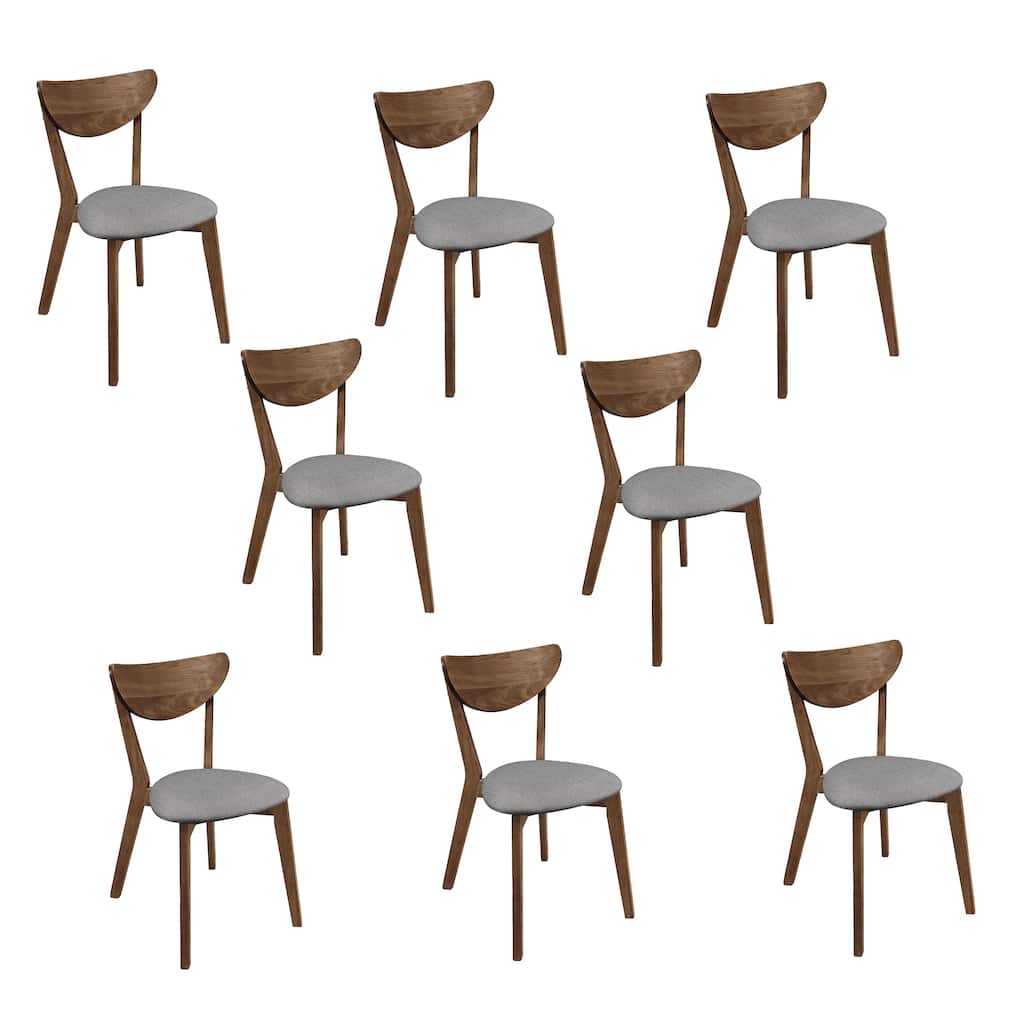 Chastain Grey and Natural Walnut Open Back Walnut Dining Chairs (Set of 8)