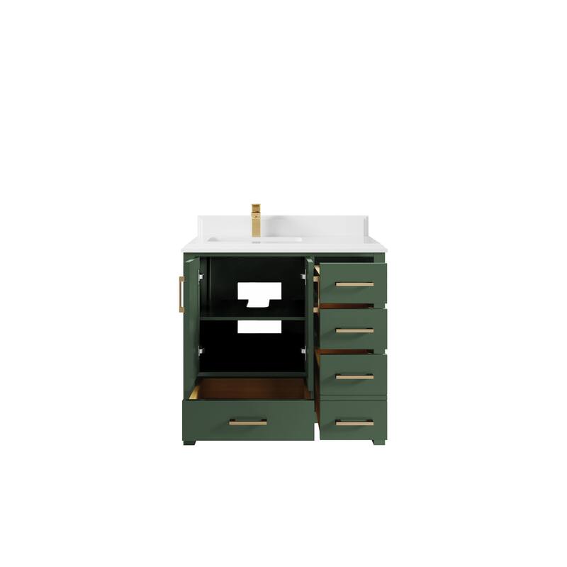 Willow Collections 36 in. W x 22 in. D Malibu Left Offset Sink Bathroom Vanity with Countertop