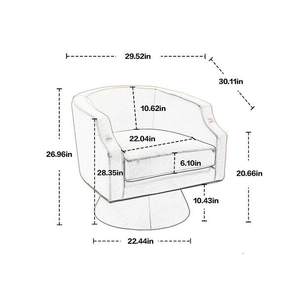 Velvet Swivel Accent Chair Barrel Chair Round Sofa w/Removable Cushion