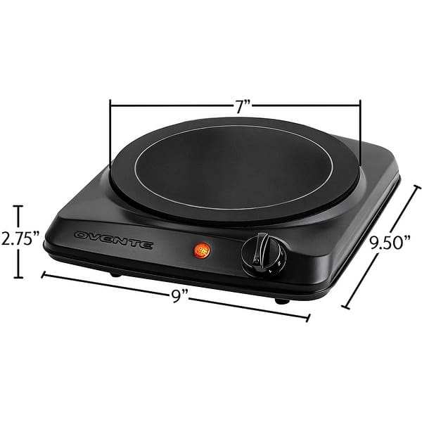OVENTE Electric Countertop Single Burner, 1000W Cooktop with 6 Stainless  Steel Coil Hot Plate, 5 Level Temperature Control, Indicator Light, Compact