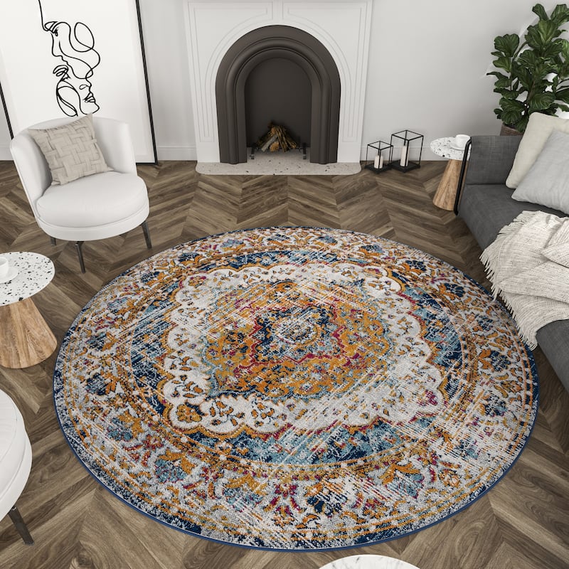 Gematria Bohemian & Eclectic Medallion Indoor Area Rug