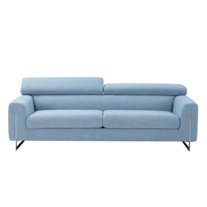 Pasargad Home Serena Upholstered Sofa with Adjustable Headrests