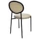 preview thumbnail 58 of 92, Leisuremod Euston Modern Velvet/Leather Dining Chair - Minimalist Wicker Back Accent Chair for Home Living Room & Kitchen