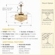 preview thumbnail 5 of 26, 48 in. Indoor Modern Ceiling Fan with Light Gold Retractable Crystal Chandelier Fan with Remote for Kitchen Living Room