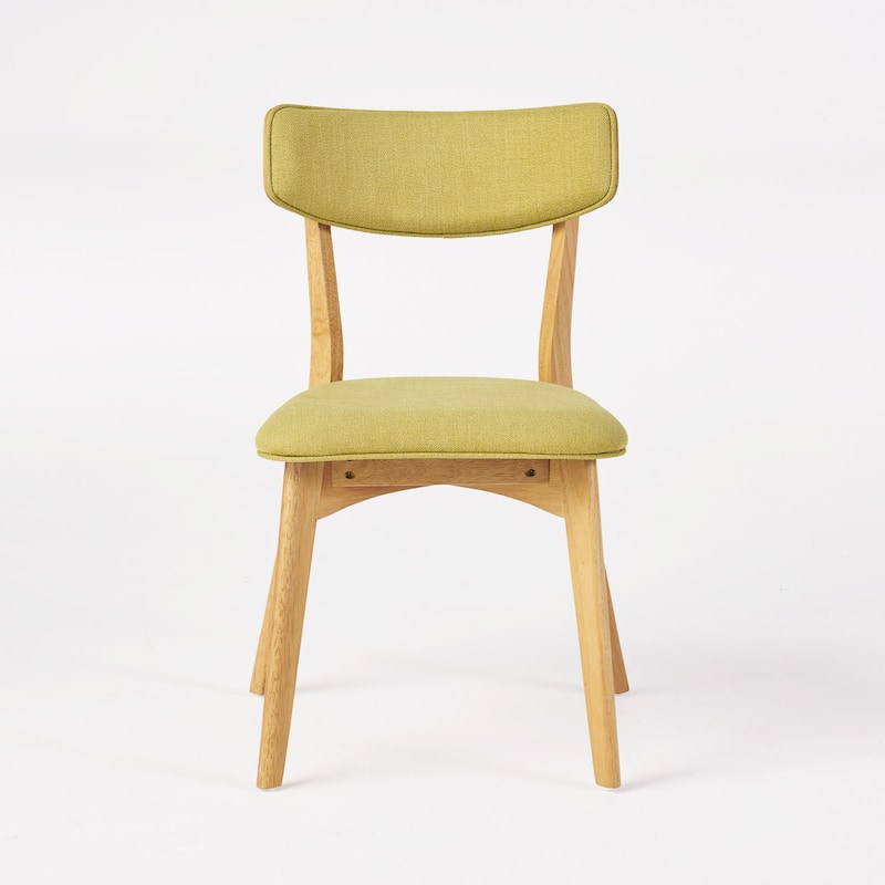 Chazz Mid-Century Modern Upholstered Rubberwood Dining Chairs (Set of 2) by Christopher Knight Home