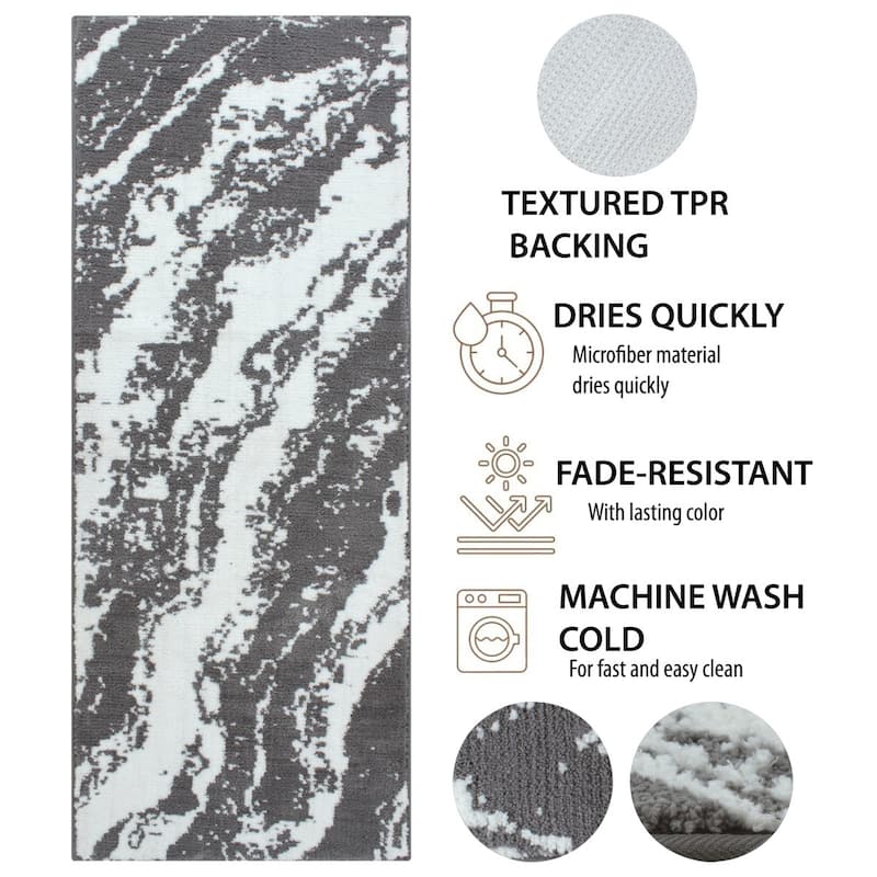 Chesapeake Marble Micro Knitted Bath Runner - 22"X60"