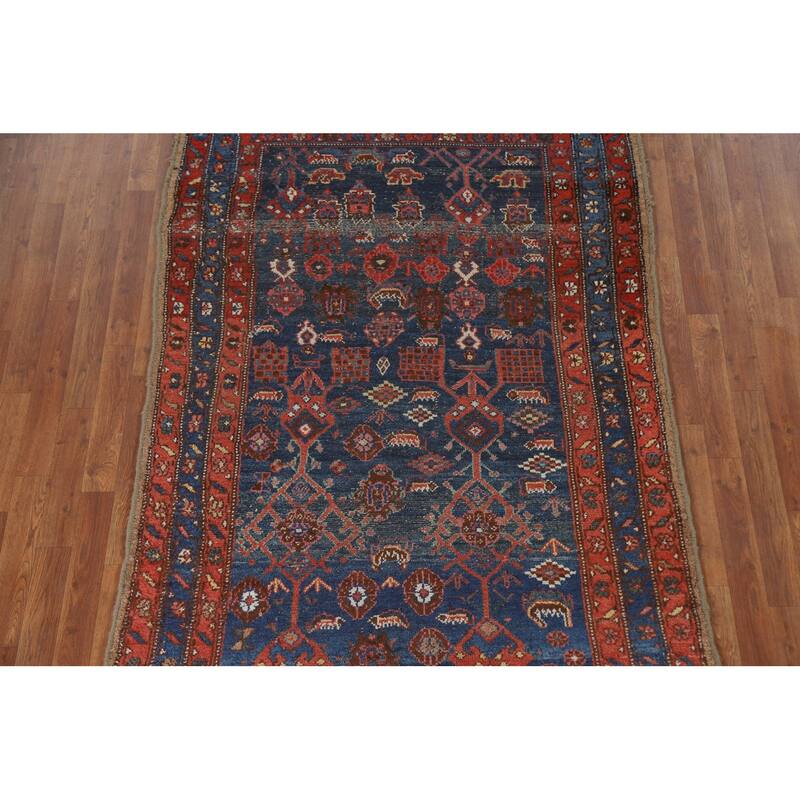 Antique Heriz Bakhshayesh Persian Area Rug Hand-Knotted Wool Carpet - 4'6"x 7'9"