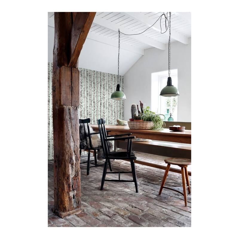 ESTA Home Merman Mint Birch Tree Wallpaper - 20.5 x 396 x 0.025