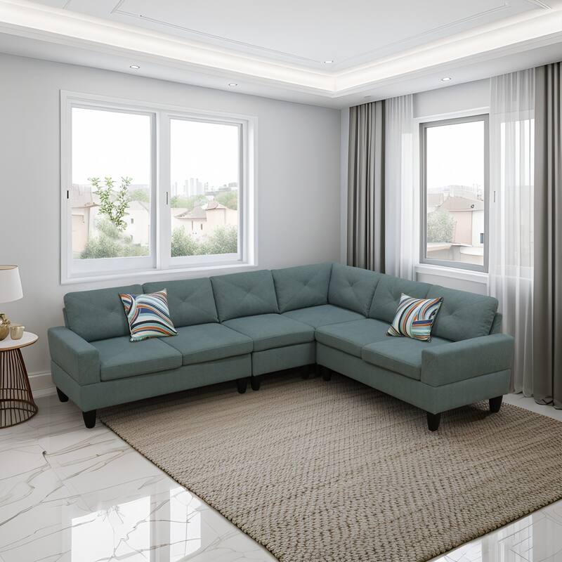 Contemporary 4-Piece L-Shaped Sectional Sofa Set
