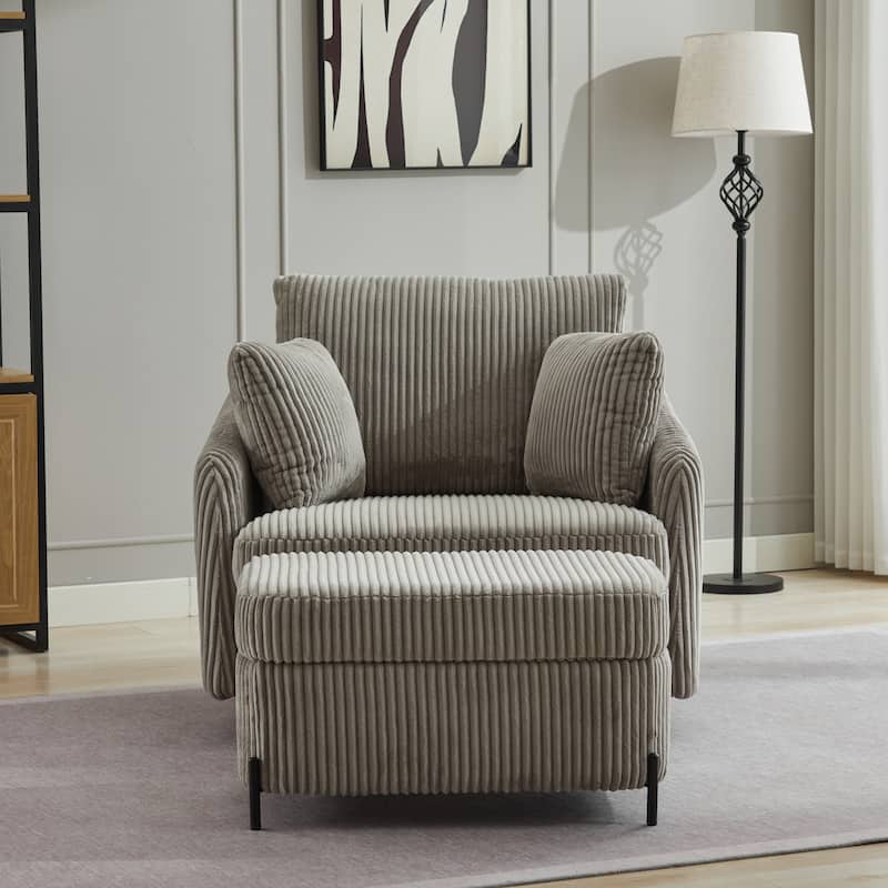 40.6" W Upholstered Swivel Accent Sofa Chair With Pillows