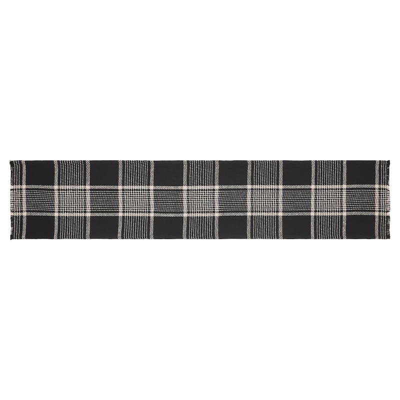 Eston Black Tan Plaid Runner 12x36