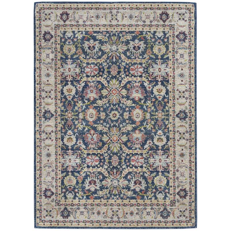 Hunod Power Loomed Distressed Floral Traditional Non Skid Area Rug By HomeRoots - 90' X '63' X '0.5