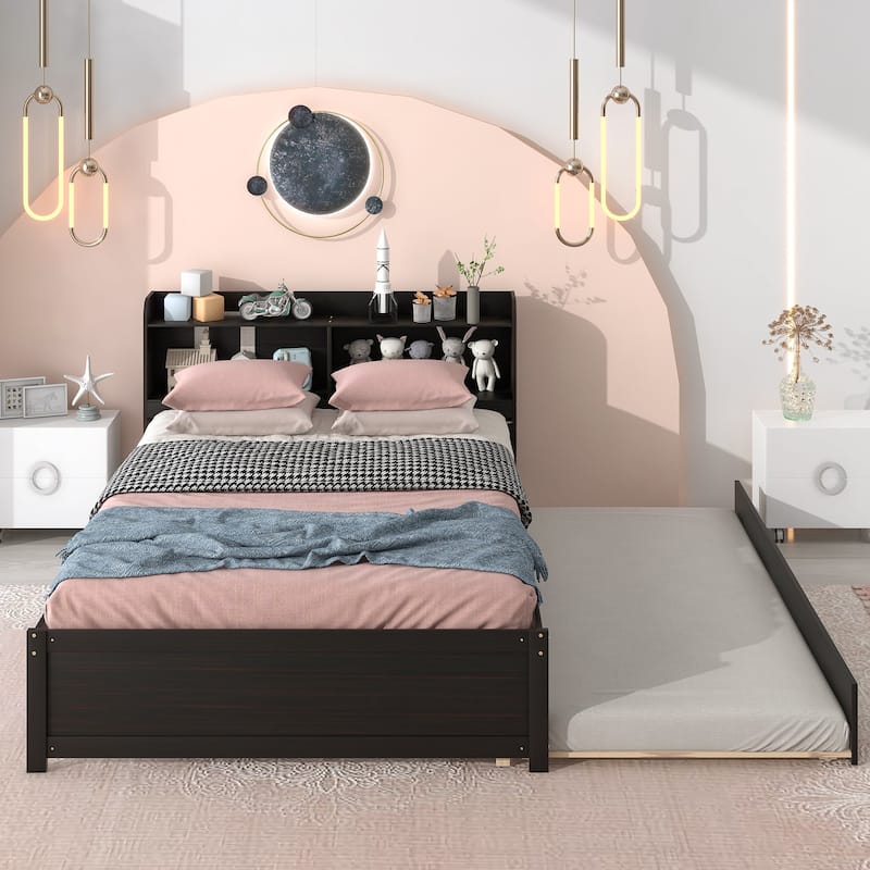 Full Bed with Trundle Bookcase - Espresso