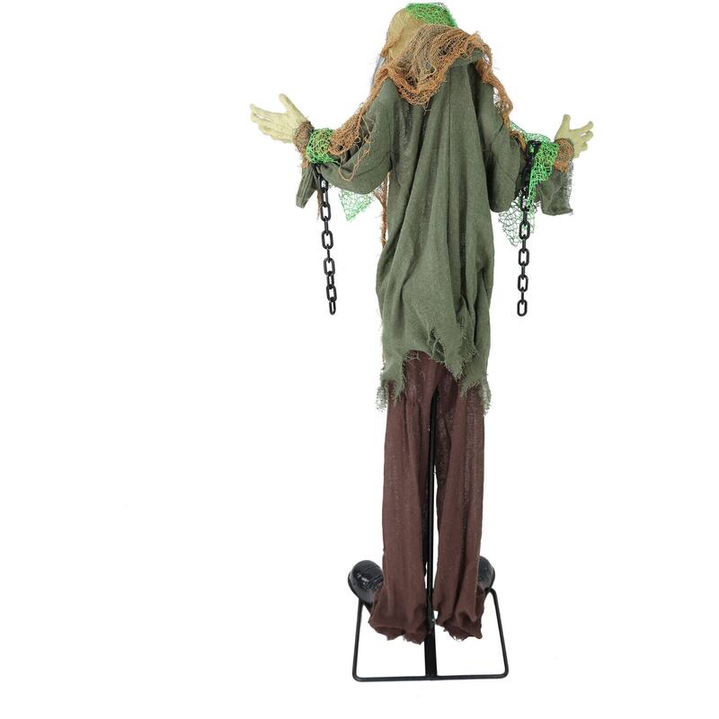 Haunted Hill Farm Lifesize Animatronic Zombie with Chains with Lights and Sound