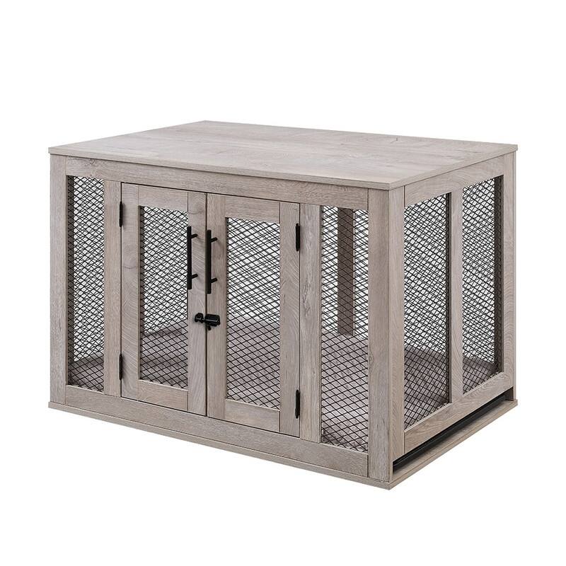 Unipaws Dog Crate with Cushion and Tray, Medium and Large Crate - Medium