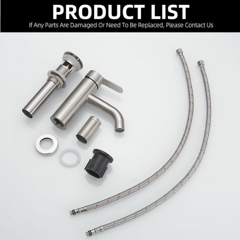 Single Hole Single-Handle Bathroom Faucet with Deck Plate