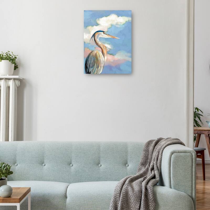 Heron Portrait By Studio Arts Canvas Art Print