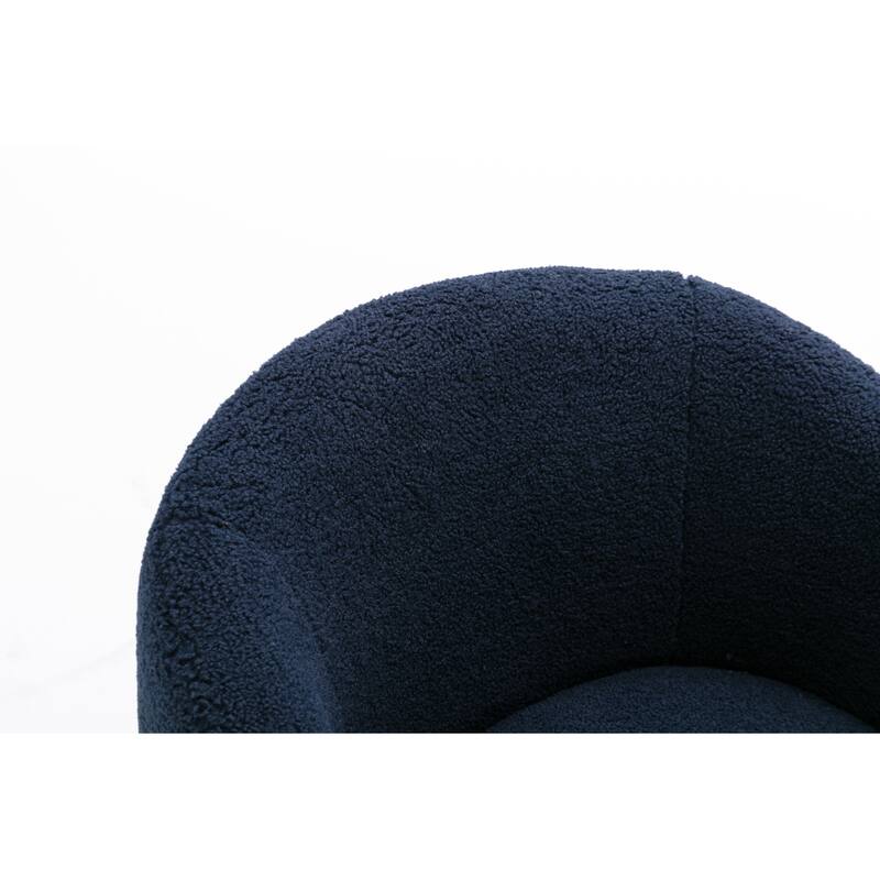 Teddy Fabric Swivel Barrel Chair with 360° Rotation & Metal Base