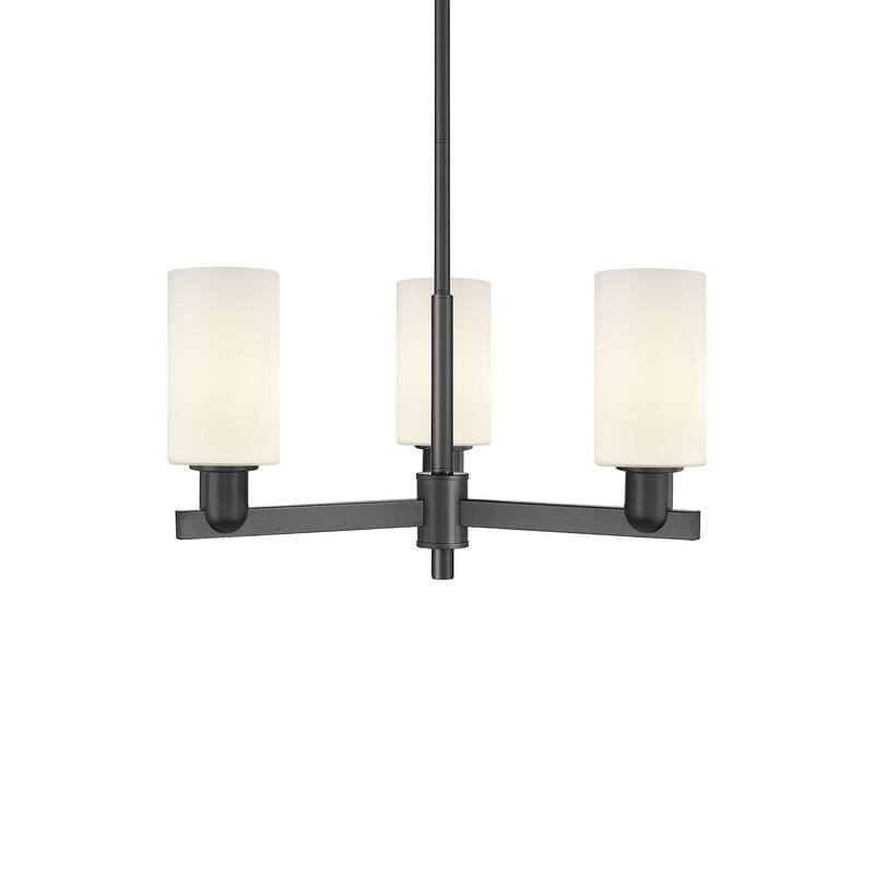Innovations Lighting 716-3CR-11-26 Clymer Chandelier Clymer 3 Light - Matte Black / Matte White