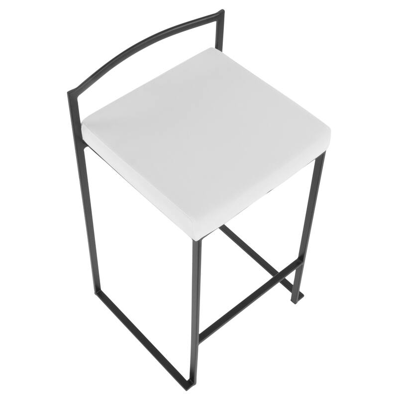 Porch & Den Forrest Black Stackable Fully Welded Counter Stool (Set of 3)