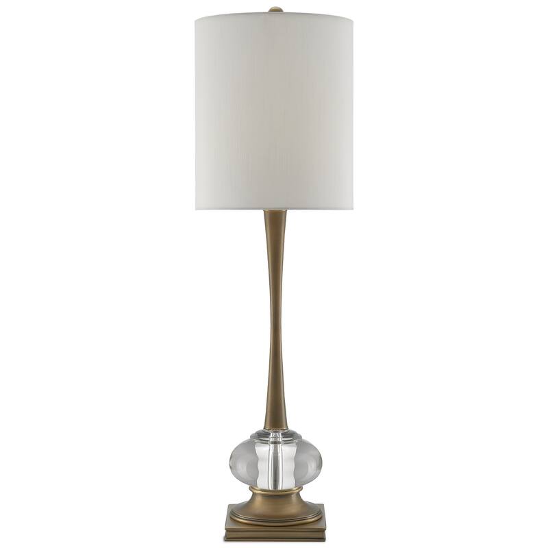 Currey & Company Giovanna Brass Table Lamp - 34"h x 10"dia - 34"h x 10"dia - Antique Brass/Clear