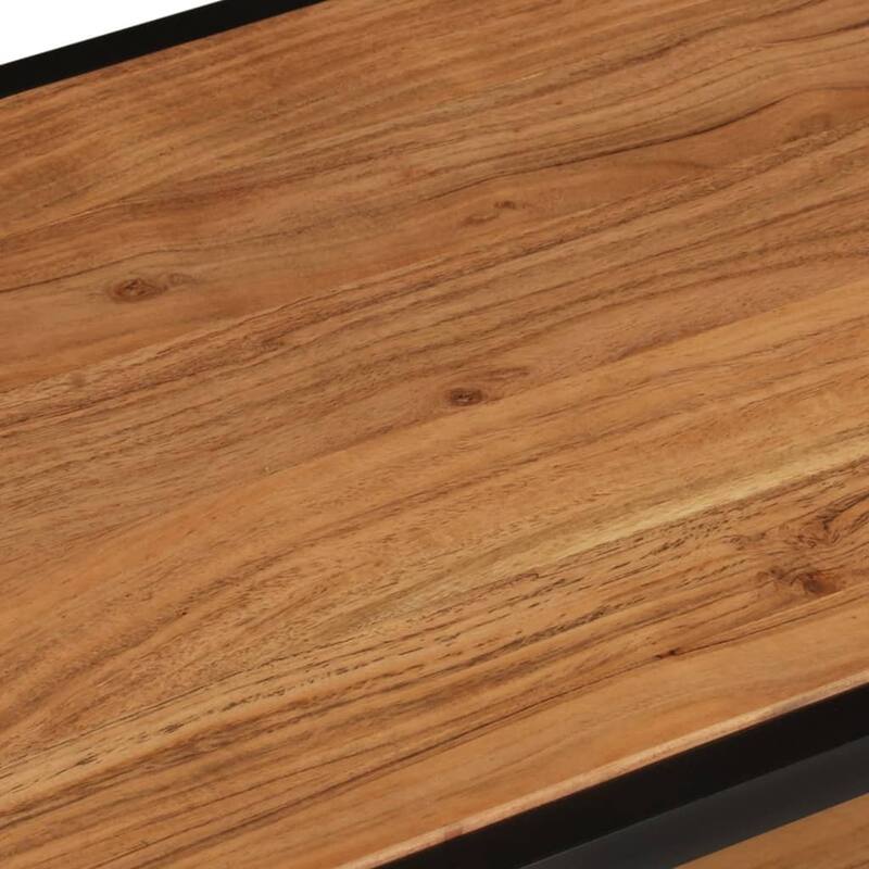 vidaXL Coffee Table 35.4"x17.7"x13.8" Solid Acacia Wood - 35.4" x 17.7" x 13.8"