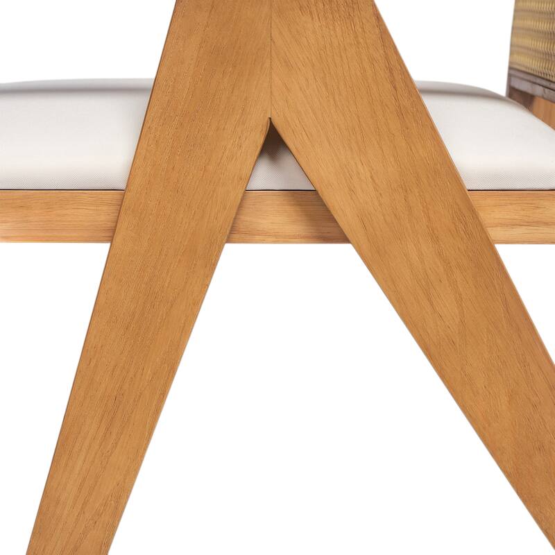 Farmhouse Kitchen Chairs Set of 2, Rattan Back Upholstered Arm Chairs