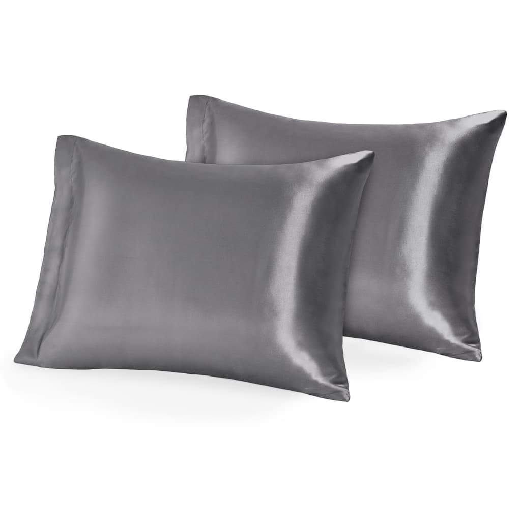 Bare Home Mulberry Silk Pillowcases with Zipper Closure - Set of 2