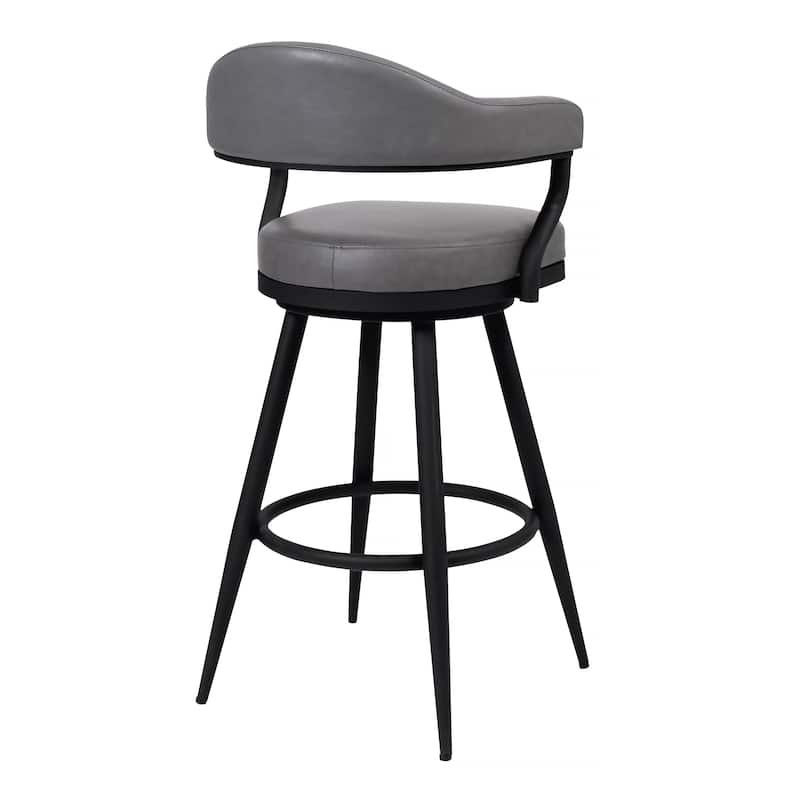 Justin Faux Leather Upholstered Bar or Counter Height Swivel Stool