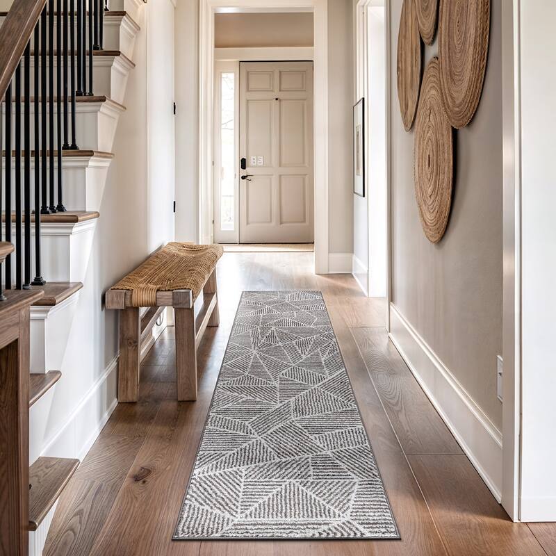 Contemporary Geometric Stripe Area Rug