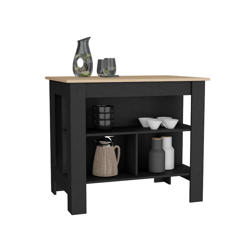 Cortes Kitchen Island 2-Tier Shelf 40" Width and large Work Top