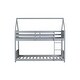 preview thumbnail 27 of 52, Wooden Low Height Twin Over Twin Bunk Bed Kids Bed with Guardrails,Ladder