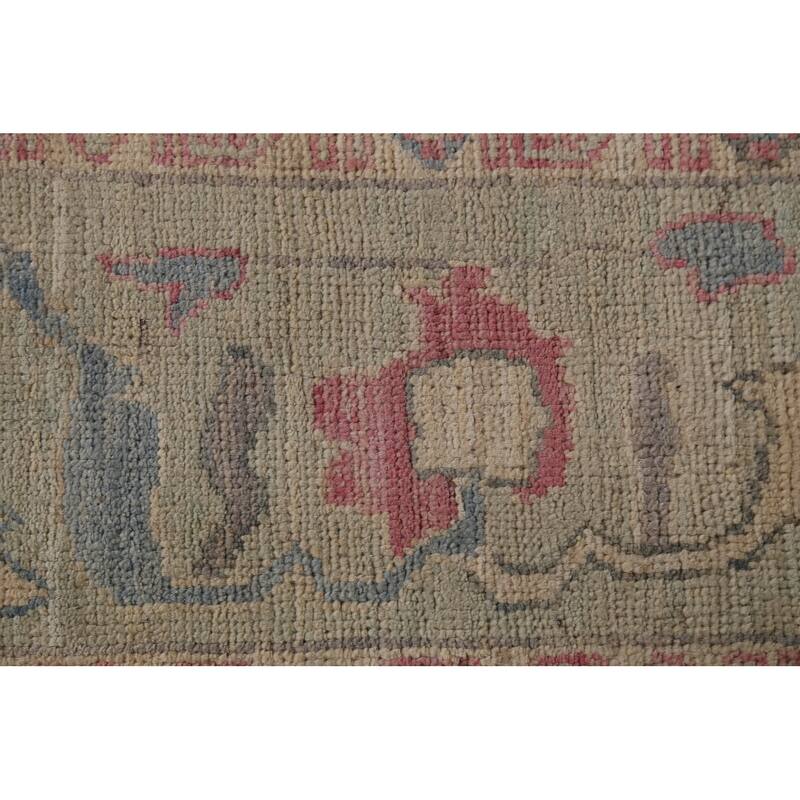 Pink Oushak Vegetable Dye Area Rug Handmade Wool Carpet - 6'0"x 8'8"