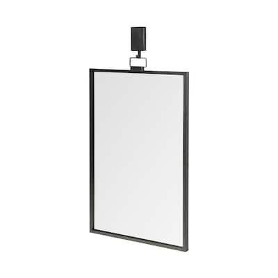 Grimm Dark Gray Metal Frame With Hanger Rectangular Mirror - 43" x 24" - 25"W x 44"H x 1"D
