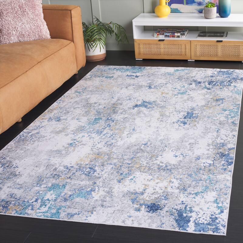 SAFAVIEH Santa Monica Littie Modern & Contemporary Rug - 4' x 6' - Ivory/Blue