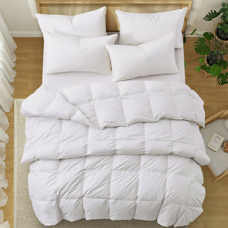 300TC Cotton Goose Feather and Down Comforter, from Lightweight to Heavy Weight