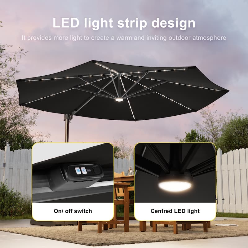 Outdoor 10FT LED Patio umbrella for Garden