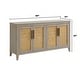 preview thumbnail 11 of 9, Banks Rattan 4-Door 60" TV Stand Console in Driftwood
