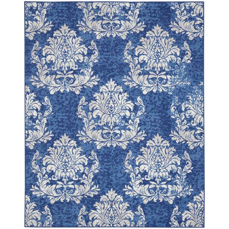 Nourison Whimsicle French Country Botanical Ivory Navy Area Rug