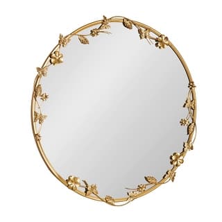 Kate and Laurel Rosella Floral Wall Mirror Metal