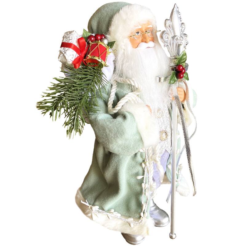 15" Sage and Silver Santa