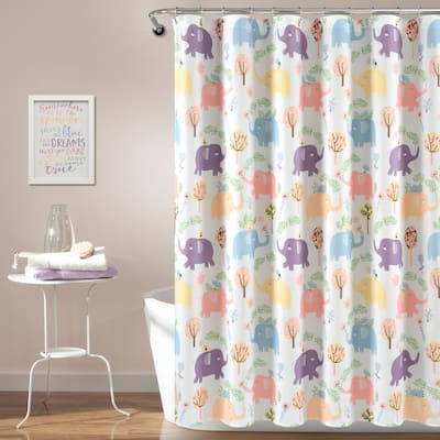 Lush Decor Hygge Elephant Shower Curtain