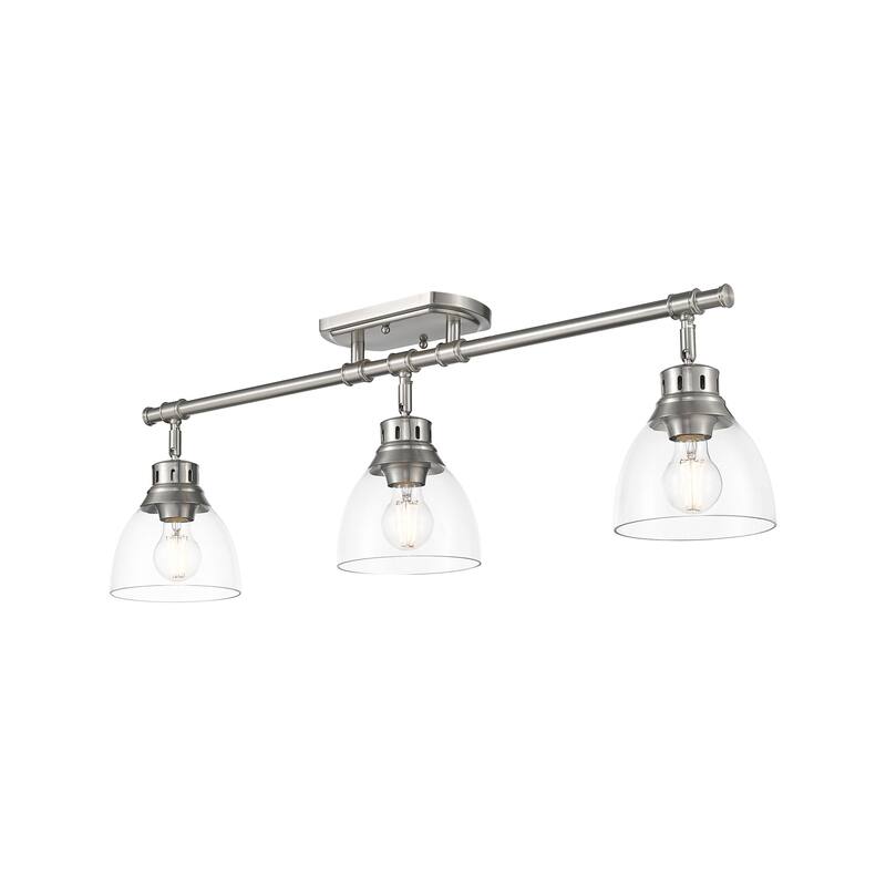 Golden Lighting 3602-3SF-CLR Duncan 3 Light 7" Wide Semi-flush Linear - Pewter / Clear