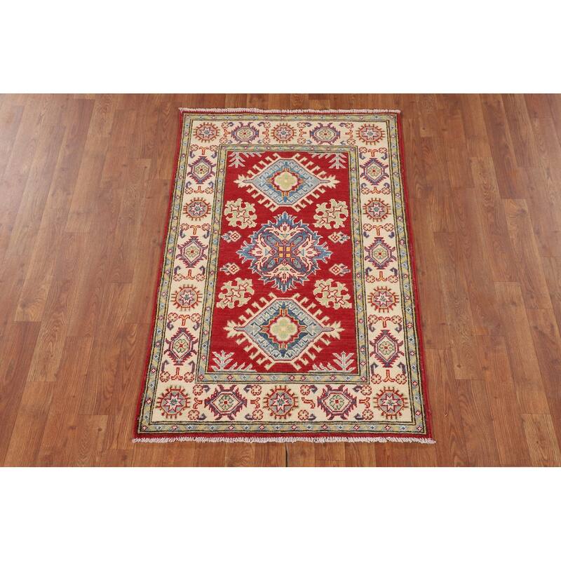 Oriental Red Kazak Accent Rug Handmade Wool Carpet - 2'9" x 4'3"