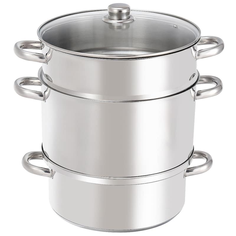Gymax 11-Quart Stainless Steel Fruit Juicer Steamer Stove Top w/ - 12''x 12''x 14''