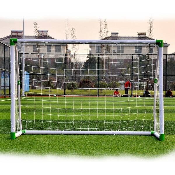 slide 2 of 5, 6' x 4' Soccer Goal Set, Portable Kids Youth Sports Foootball Training Net White